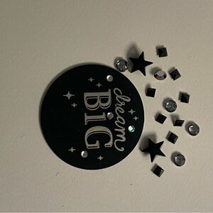 Origami Owl Black 'Dream Big' Background with decorative gems